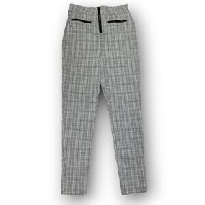 Chocolate USA Women Gray Plaid Slacks Straight Size S Pants 25”x26” New